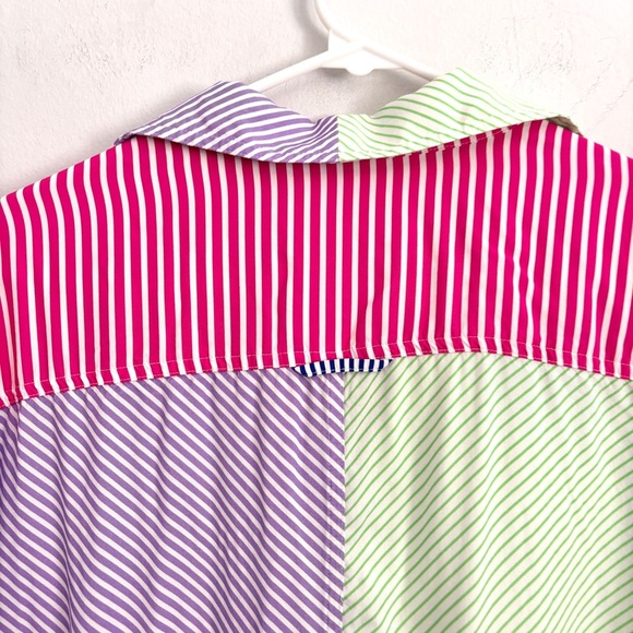 Terez x MLB Los Angeles Dodgers Striped Button Down Shirt Women’s Size Medium - Picture 8 of 10